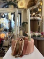 ARANJAMENT CU LUMANARI INALTE STEA DECORATIVA SI FUNDA - imagine 5