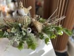 ARANJAMENT VAS CERAMICA CU EUCALIPT VRABIUTA GHINDA SI CON CERAMICA AURIE - imagine 5