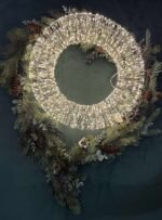 CORONITA CU 2000 LEDURI LUMINA CALDA DIAMETRU DE 45 CM