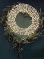 CORONITA CU 2000 LEDURI LUMINA CALDA DIAMETRU DE 45 CM - imagine 2