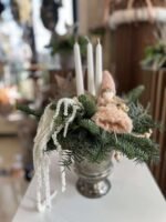 CUPA METALICA ARGINTIE CU CETINA NATURALA NOBILIS LUMANARI STELUTA SI INGERAS