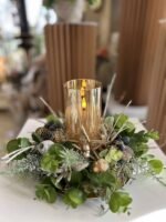 LUMANARE DIN STICLA CU EUCALIP  SI STELUTA AURIE - imagine 5