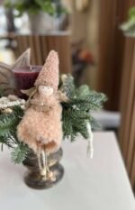 CUPA METALICA AURIE CU CETINA NATURALA  LUMANARE BORDEAUX STELUTA  SI INGERAS ROZ PUDRA - imagine 3