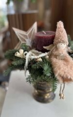 CUPA METALICA AURIE CU CETINA NATURALA  LUMANARE BORDEAUX STELUTA  SI INGERAS ROZ PUDRA - imagine 4