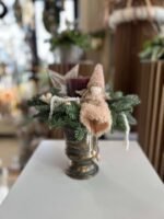 CUPA METALICA AURIE CU CETINA NATURALA  LUMANARE BORDEAUX STELUTA  SI INGERAS ROZ PUDRA