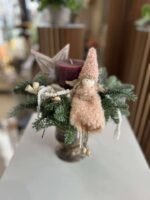 CUPA METALICA AURIE CU CETINA NATURALA  LUMANARE BORDEAUX STELUTA  SI INGERAS ROZ PUDRA - imagine 2